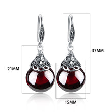 Load image into Gallery viewer, Retro Garnet Drop Earrings
