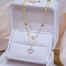 Load image into Gallery viewer, Gold Double Layer Heart Necklace
