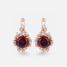 Load image into Gallery viewer, Red Cubic Zircon Earrings
