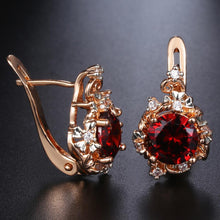 Load image into Gallery viewer, Red Cubic Zircon Earrings
