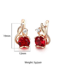 Load image into Gallery viewer, Red Cubic Zircon Earrings
