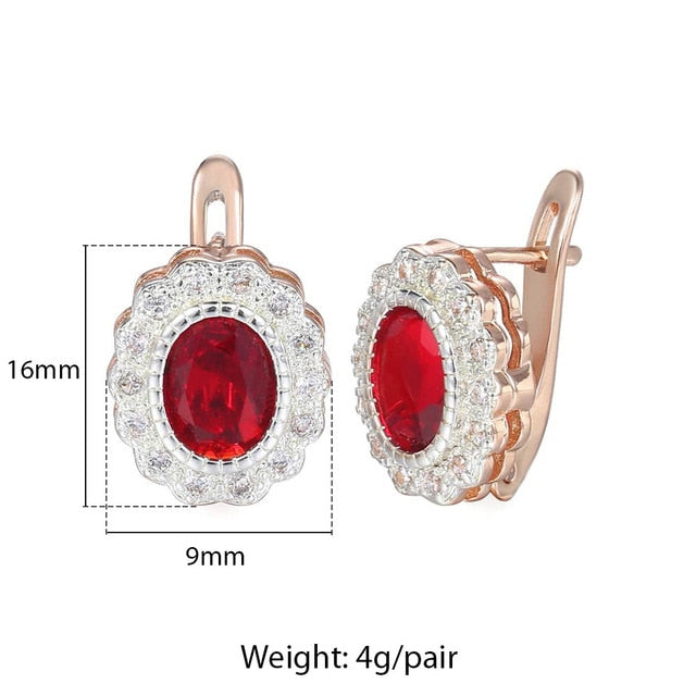 Red Cubic Zircon Earrings