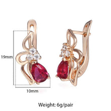 Load image into Gallery viewer, Red Cubic Zircon Earrings
