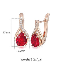 Load image into Gallery viewer, Red Cubic Zircon Earrings
