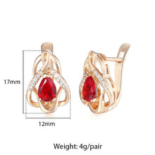 Load image into Gallery viewer, Red Cubic Zircon Earrings
