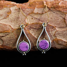 Load image into Gallery viewer, Purple Stone Drop Earrings
